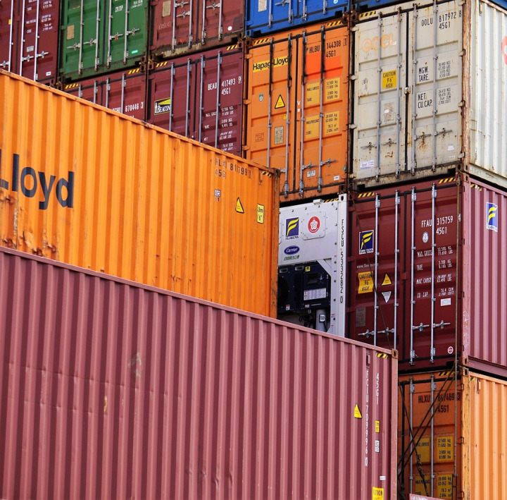 logistics truck loading dock warehouse