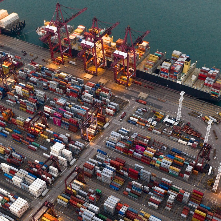 logistics truck loading dock warehouse