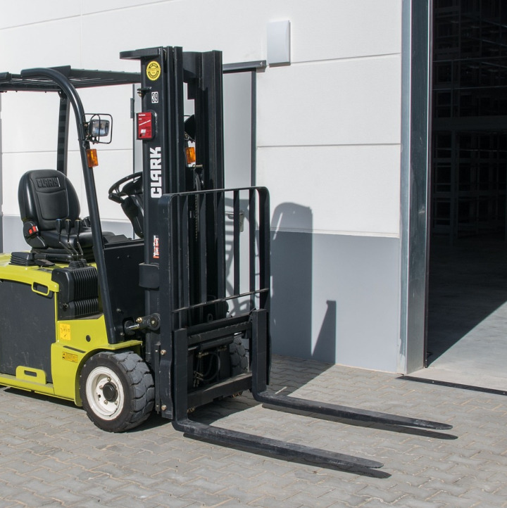 logistics truck loading dock warehouse