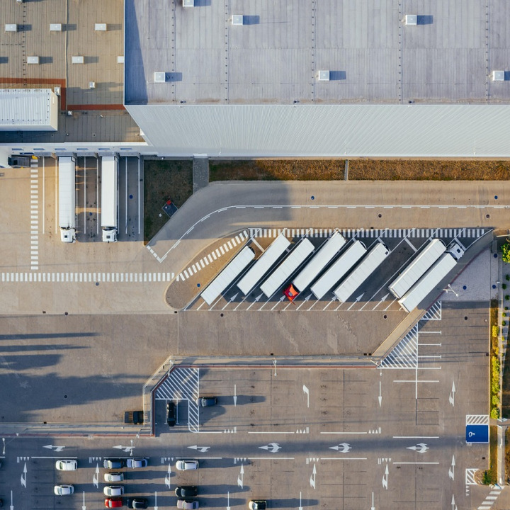 logistics truck loading dock warehouse