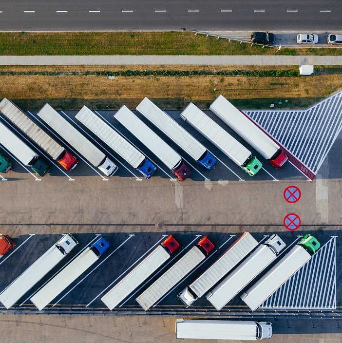 logistics truck loading dock warehouse
